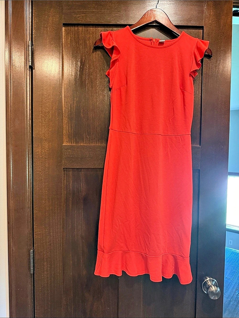 Old Navy Ruffle Sleeve Midi Dress in Red Size XS Like New